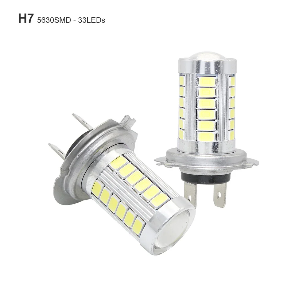 1 шт. H4 H7 светодиодный головной светильник 33 SMD 5630 5730 Противотуманные фары Дневные Фары Светильник супер яркий светодиодный авто лампы хвостовые лампы H11 9005 9006 12V чистый белый - Испускаемый цвет: H7