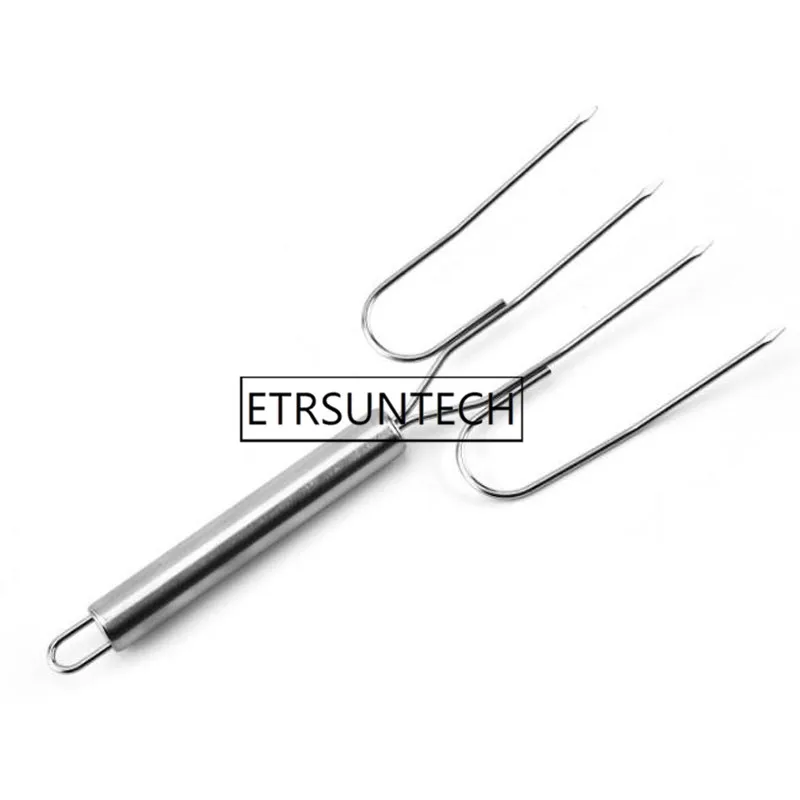 100pcs Stainless Steel Turkey Lifter Oven Roasting Poultry Chicken Fork Kitchen BBQ Barbeque Tools