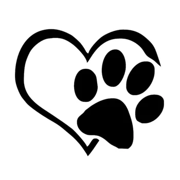 

Paw Print In Heart Personalized Vinyl Decals Dog Pet Animal Name Car Stylings Car Sticker Black Sliver