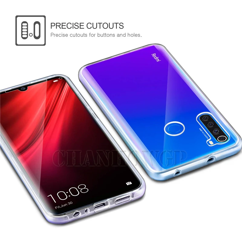 Прозрачный противоударный чехол 360 для Xiaomi Redmi Note 8 7 K20 5 6 Pro 8T 4 4X 7A Plus Mi 9 SE 9T CC9 A3 Lite