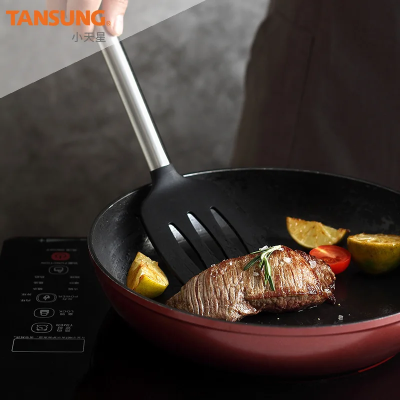 New Products Hot Sales FDA Silica Gel Kitchen Ware 8 Pieces Silicone Scraper Food Clip Cooking Shovel Household Kitchenware Kit