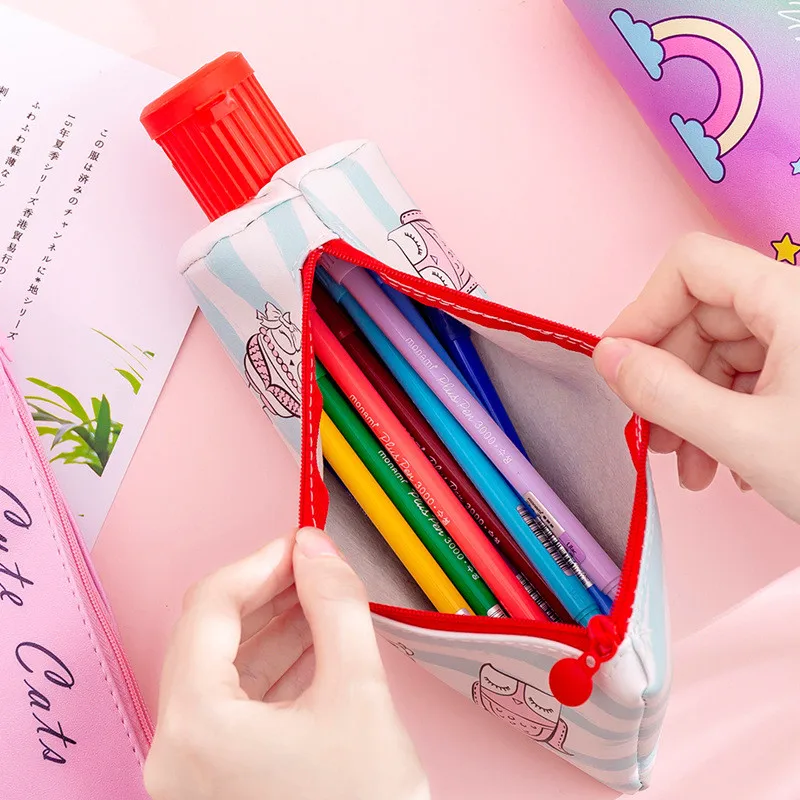 

Toothpaste Pencil Case School Unicorn Cat PencilCases for Boy Girl Stationery Student Banana Zipper Pen Box Leather Pencil Bag