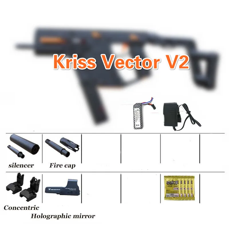 set 2 Игрушка для игр на открытом воздухе пистолет kriss vector v2 M4A1-J9 gen 9 JM водный гелевый пистолет Электронный нейлоновый материал игрушки для детей - Цвет: set 2
