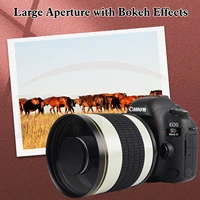 JINTU 500mm F/6.3 Manual focus Mirrorless Telephoto Mirror Lens + T2 adapter for Canon EOS EF EF-S Mount DSLR Camera White - Image 6