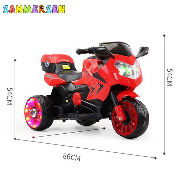 Children's Electric Motorcycle Baby Tricycle Toy Car Off-road Charging 2-8 Year Old Riding Toy Tricycle For Kid With Music Light 6