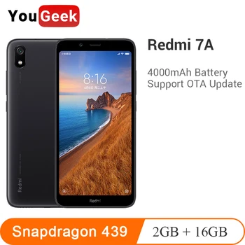 

Original Xiaomi Redmi 7A 7 A 2GB RAM 16GB ROM Mobile Phone 5.45" Snapdargon 439 Octa core 4000mAh Battery 13MP Camera