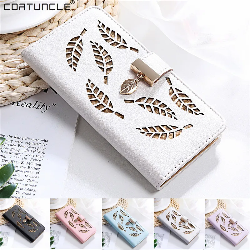 

Honor 8A Leather Case for Coque Huawei Honor 8A JAT-L41 Cover for Huawei Y6 2017 2018 2019 Leaf Glitter Flip Wallet Phone Cases