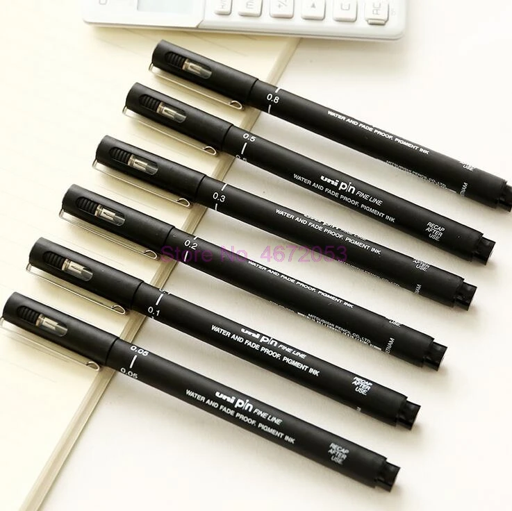 960 шт./лот Fineliner Pigma Микрон ручка для рисования 005 01 02 03 05 08 Аниме комиксов не