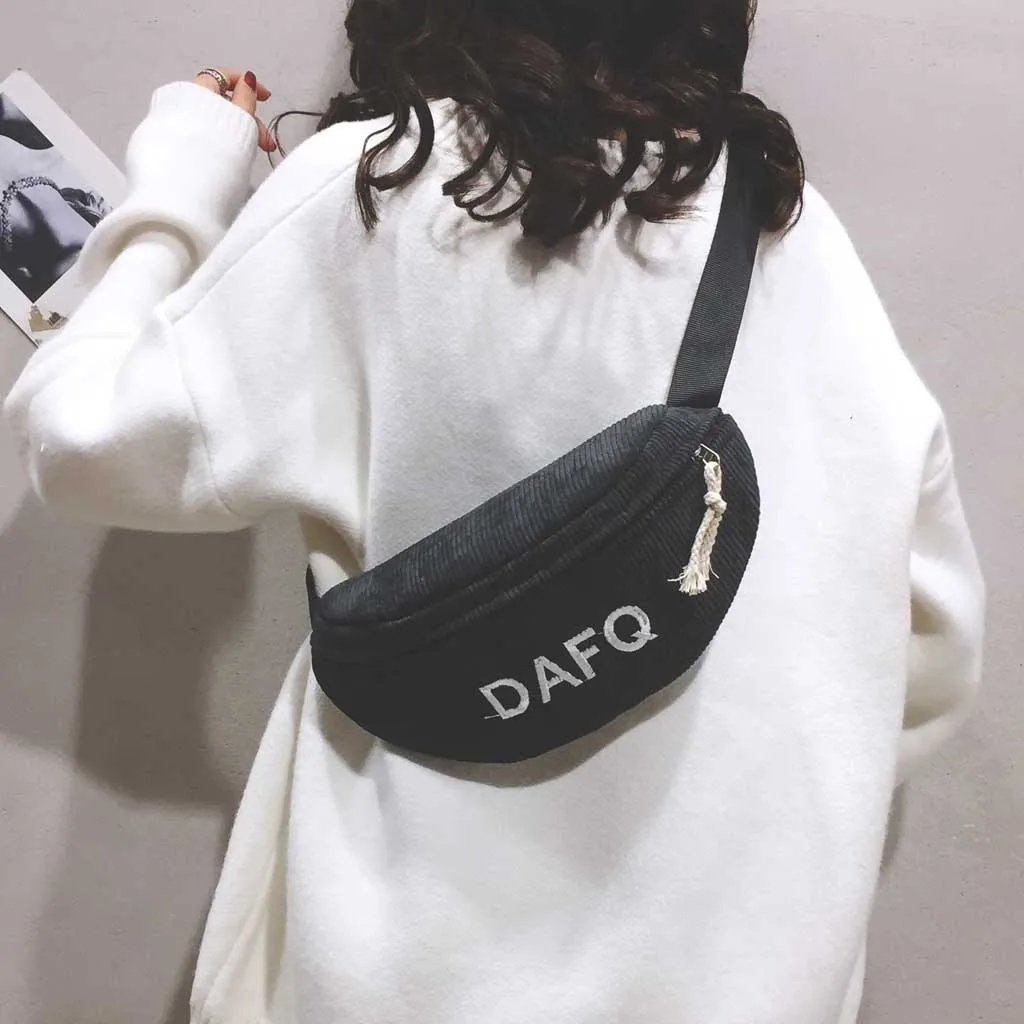 Chest Bag Women Corduroy Simple Shoulder Messenger Package Casual Pocket Fashion Chest Bag Package Crossbody Bags For Women#R5