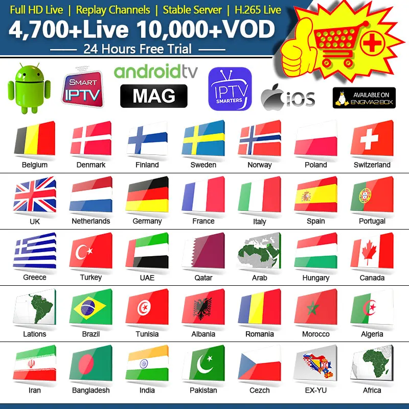 

Arabic IPTV France Europe Italy IPTV Subscription Full HD for M3u Android IPTV Nederlands Spain Portugal Belgium IP TV Android