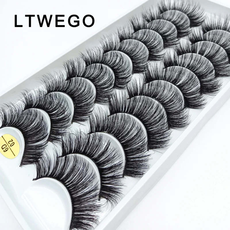 LTWEGO 10 пар пушистые Искусственные ресницы натуральные длинные 3d норковые ручная