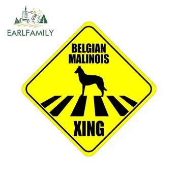 

EARLFAMILY 13cm x 9.3cm for Belgian Malinois Xing Personality Laptop Car Stickers RV Scratch-Proof Decal Bumper Anime Graphics