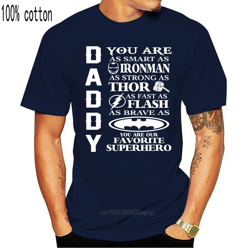 Мужская футболка с принтом папы синяя надписью Super Dad S подарок на день 2019 | одежда