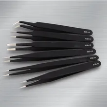 Мобильный телефон электронный ремонт антистатические маленькие пинцеты из нержавеющей стали наконечник локоть Птичье гнездо набор инструмент длинные фото плоскогубцы