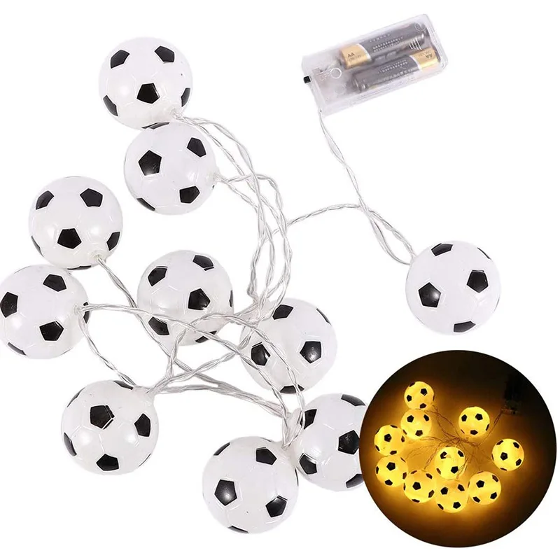 Football String Lights Waterproof Battery Power Soccer Ball LED Night Light Bedroom Room Lights Decor Lamp Garlands Outdoor Bar outdoor christmas string lights String Lights