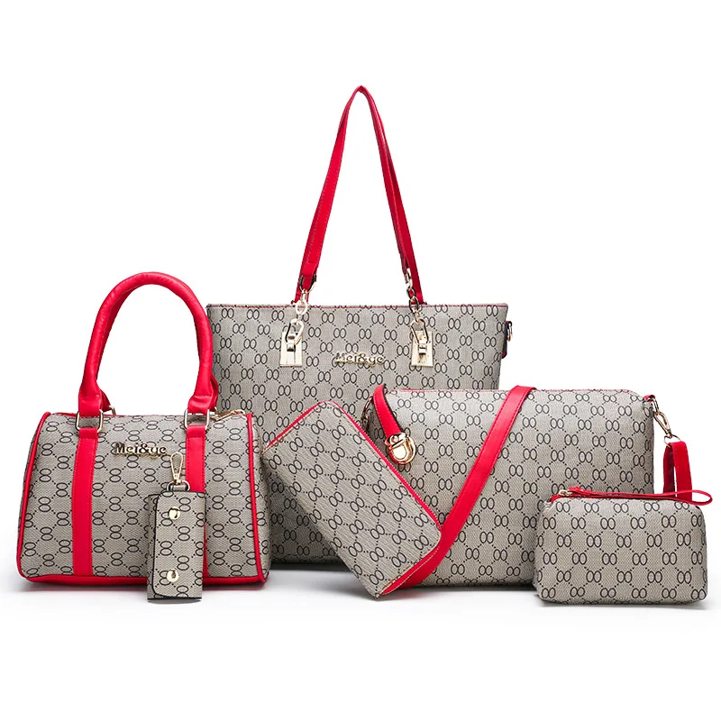 

6pcs Women Bag Female 2019 New Fashion Wild Female Shoulder Messenger Bag Women Purse and Handbags Sac A Main
