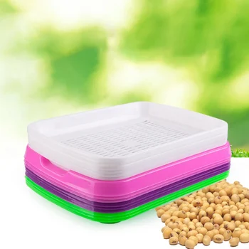 

Paper Vegetable Sprouts Planting Tray Wheatgrass Seedling Tray Double-layer.Tray Square Hole Encrypted Green (5PCS).