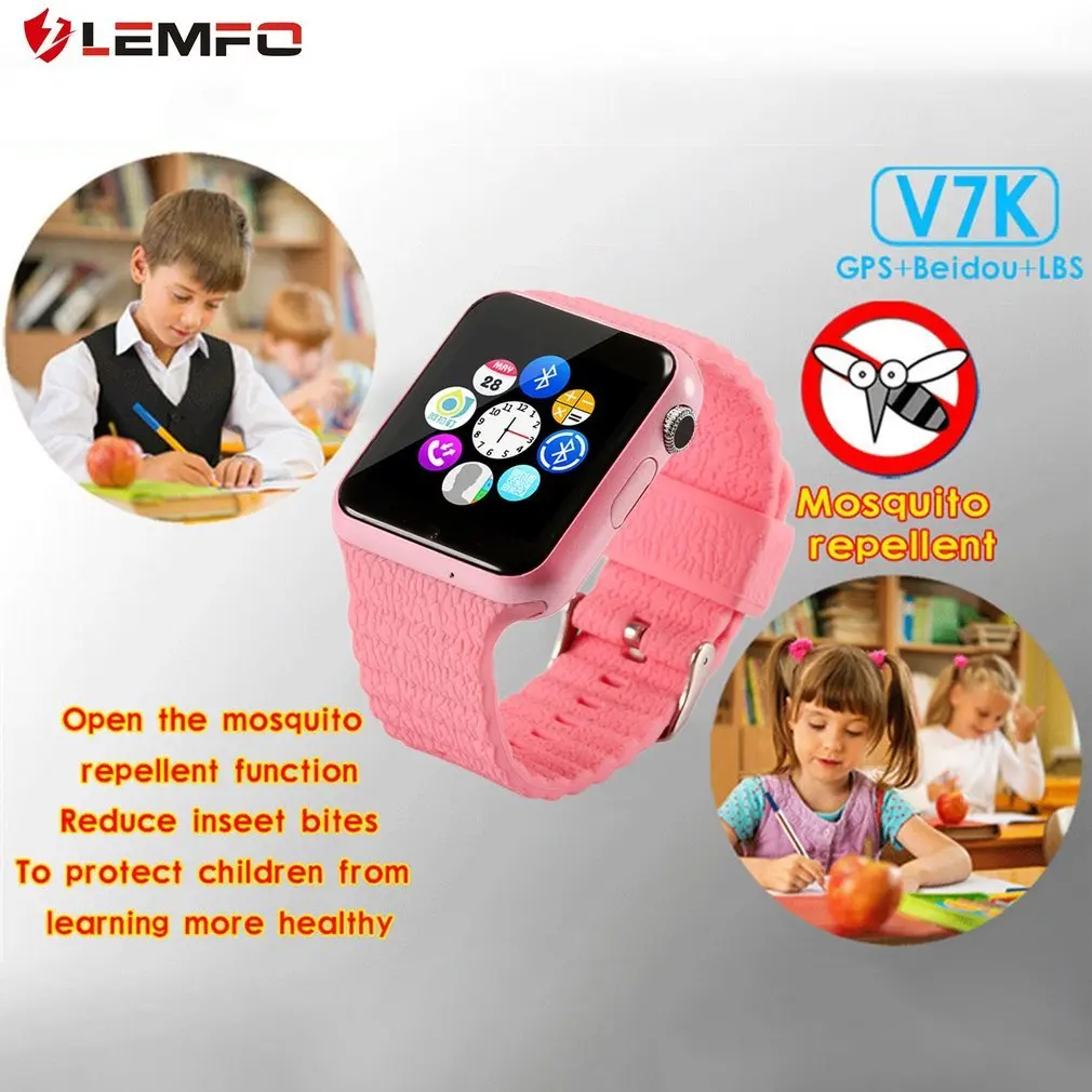 LEMFO V7K Детские Смарт часы безопасности монитор безопасности анти потеря gps позиционирование местоположения трекер экран дисплея Водонепроницаемый