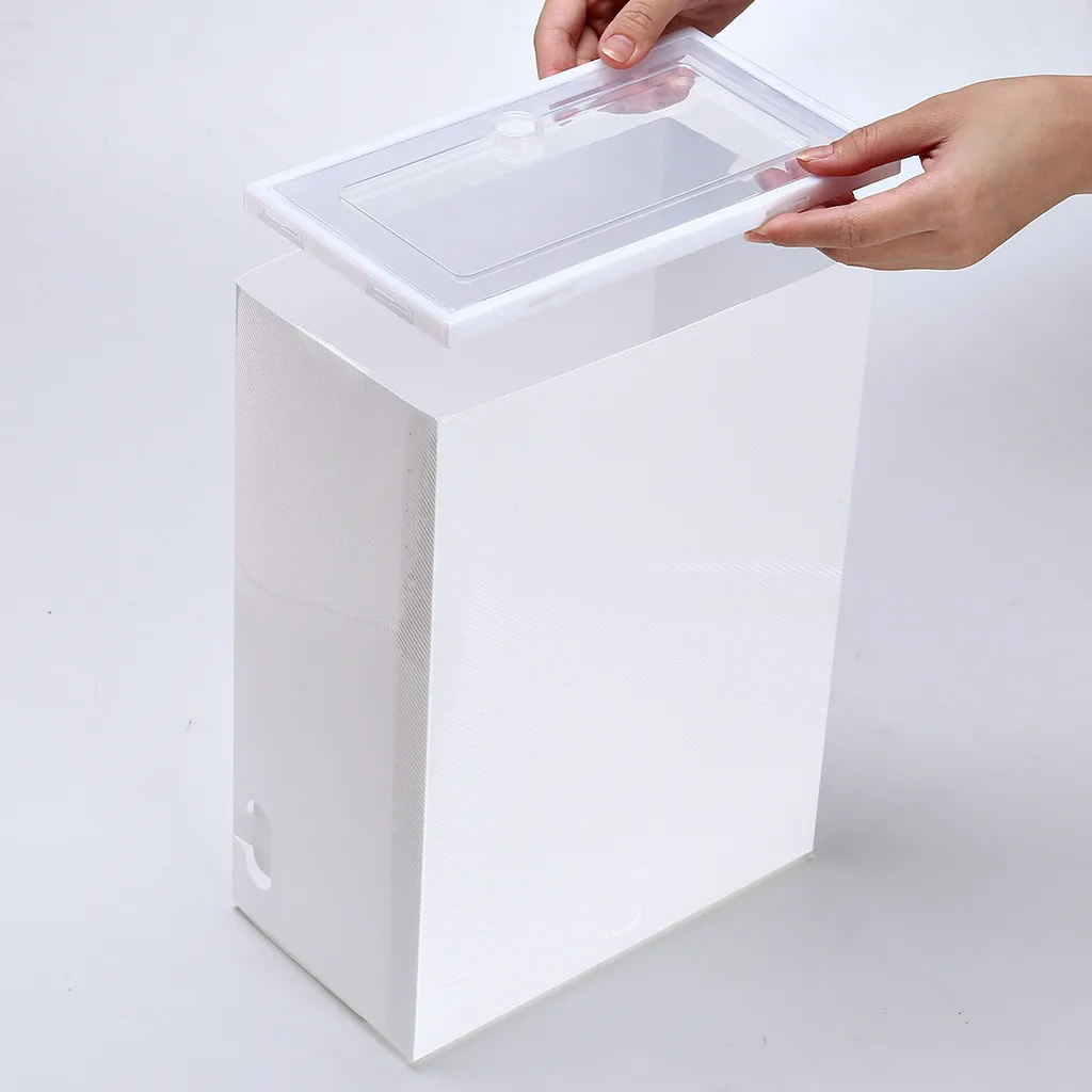1 шт. Складная прозрачная коробка для хранения обуви Пластиковый Штабелируемый органайзер для обуви# T2