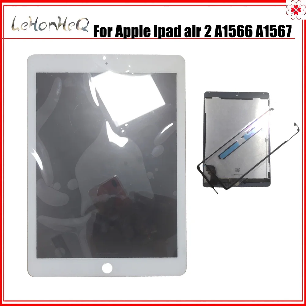 Для ipad air 2 lcd белый/черный для Apple ipad 6 Air 2 lcd Замена A1567 A1566 кодирующий преобразователь сенсорного экрана в сборе