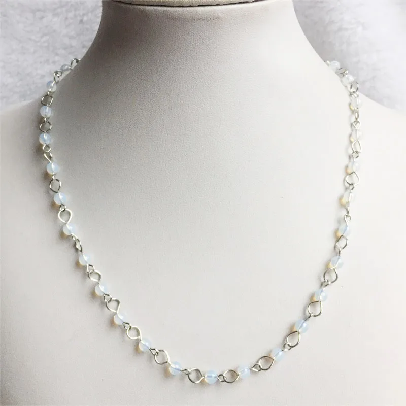 6MM 8MM White Opal Necklaces for Women Jewelry Sweater Chain Party Gift 35/40/45/50/55CM | Украшения и аксессуары