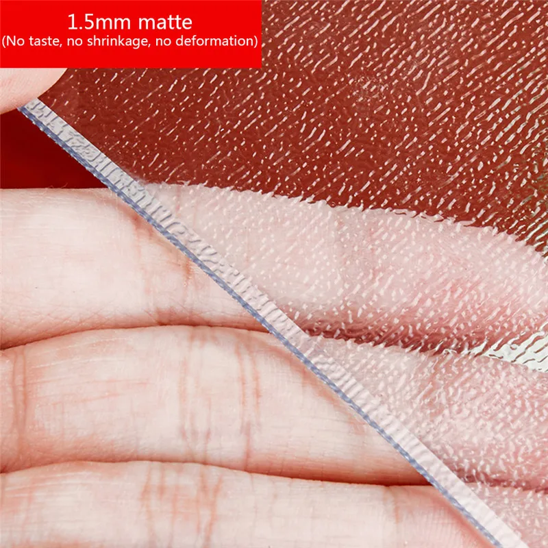 1.5mm matte Высококачественный 1,5/2,0 мм без запаха Мягкий стеклянный пластик ПВХ водонепроницаемая скатерть скраб нескользящий коврик для стола вечерние украшения стола - Цвет: 1.5mm matte