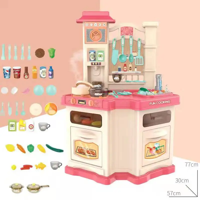 848A PINK 77 см музыкальная детская кухня ролевые игры кухонные игрушки двухсторонняя вытяжка для воды детские игрушки имитация ролевые игры кухня - Цвет: 848A PINK