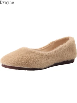 

Female winter wear 2019 new flat-bottom autumn and winter models net red single shoes lamb hair flat beanie lazy shoes