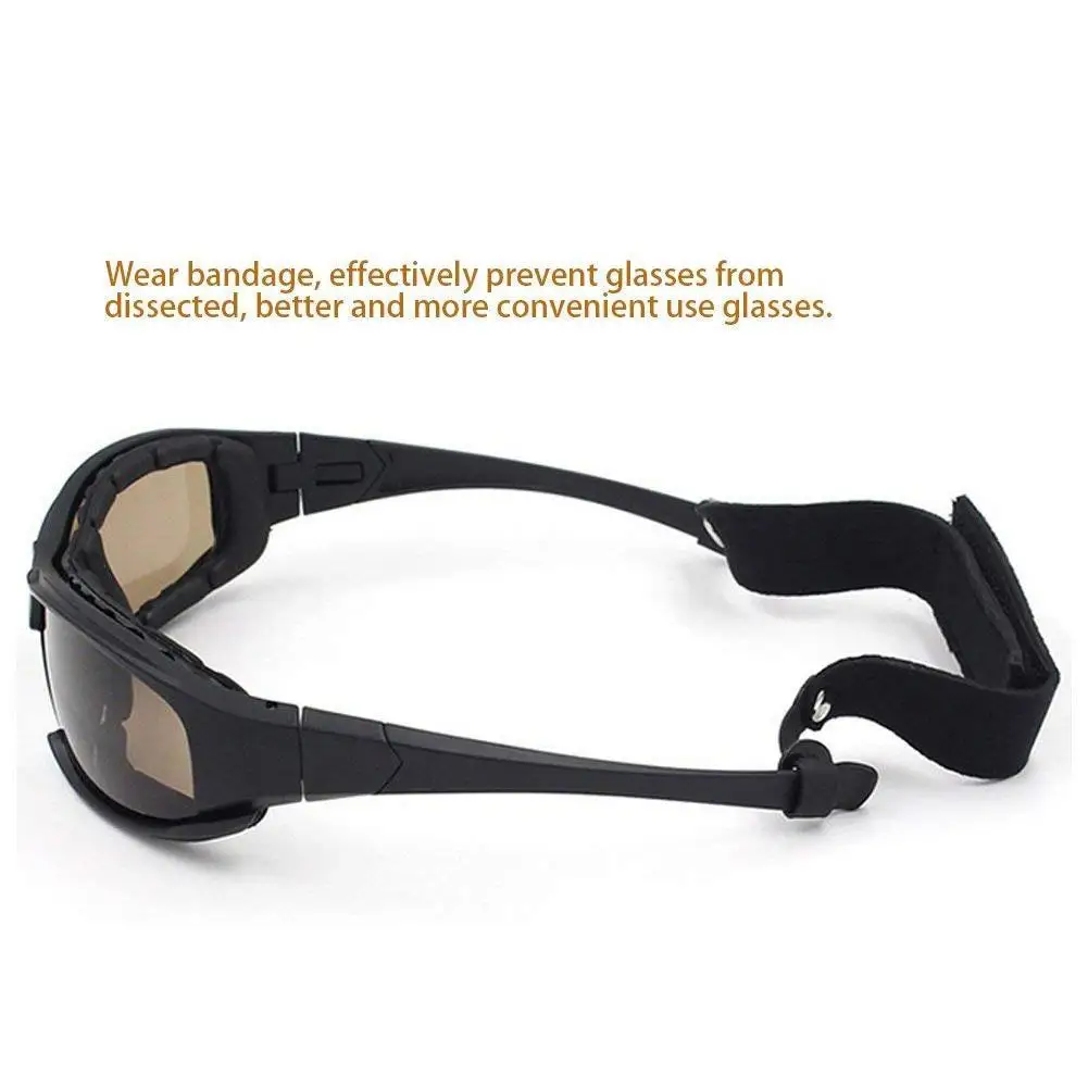 Tactical Sunglasses UV400 Protection Military Goggles Hunting, Shooting, Airsoft Outdoor Activities Eyewear 4 Lenses