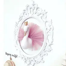 Новейшая 3D мягкая Золотая Корона кукла лебедь в виде голов животных настенное крепление украшение для детской комнаты