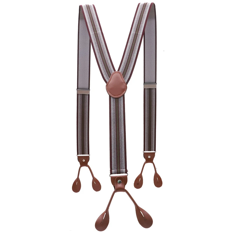 Винтажные подтяжки унисекс регулируемые для мужчин с 6 кнопками эластичные y