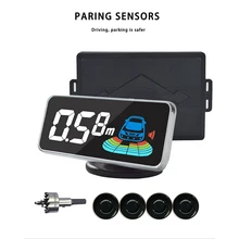 Car Parking Sensor Kit LCD Color Display Voice Buzzer Parking Assistance Detector Reversing Back Parking 4Sensors