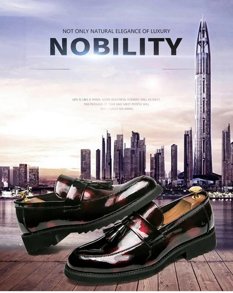 Thick Bottom Mens Dress Shoes Men Bring Brand Wedding Shoes Luxury Italian Casual Office Formal Loafers Boats Leather Shoes Men