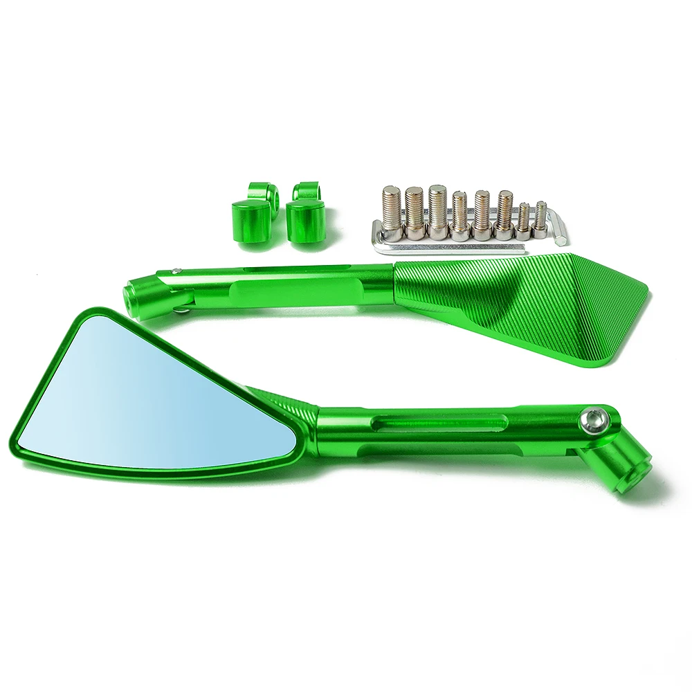 Универсальный мотоцикл зеркало заднего вида мотоцикл боковые зеркала ЧПУ Aluninum для YAMAHA r6 r3 mt07 fz6 r1 xj6 fz1 fz6 MT 09 nmax 155 - Цвет: Зеленый