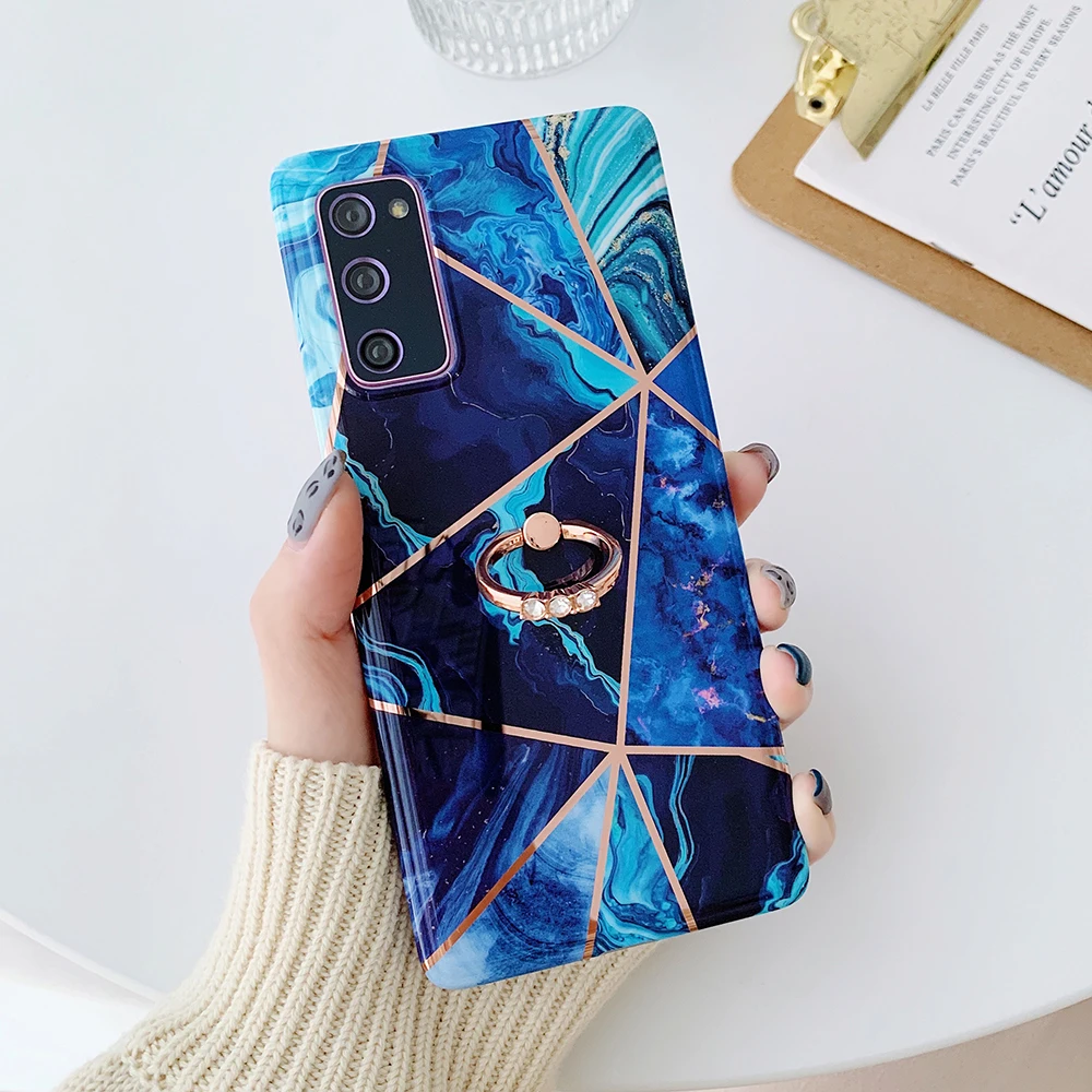 Lovecom Geometric Marble Phone Case For Samsung A51 1 A50 1 A31 0 S21 S S10 S9 S8 Plus Note 10 Ring Holder Soft Cover Aliexpress Cellphones Telecommunications