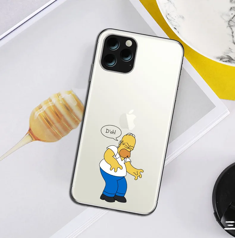Модный чехол с логотипом Simpson Eat apple для iphone 11 11PRO X XR XS MAX 5S SE 6S 7 8 PLUS, роскошный мягкий чехол из ТПУ