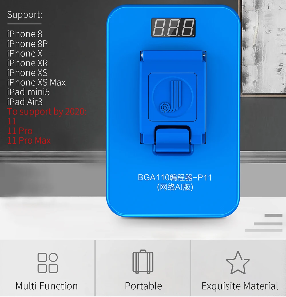  Newest JC P11 BGA110 NAND Programmer NAND Underlying Data Read Write Tool For iPhone 8 8P X XR XS M