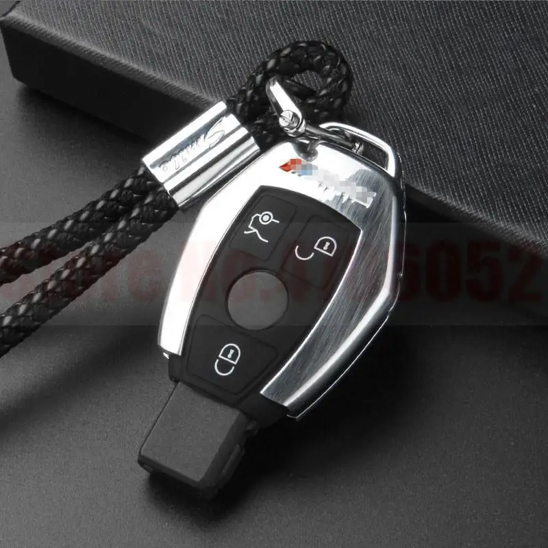 Автомобильный чехол для ключей, брелок для Mercedes Benz W203 W210 W211 W124 W202 W204 W212 W176 AMG GLC 260 C200 CLA GLA 200, автомобильные аксессуары - Название цвета: Коричневый