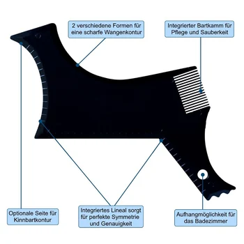 

Shaving Portable Shaping Tool Face Care Flexible Template Men Styling Stencil Beard Comb Liner Trim Gift Home Lightweight
