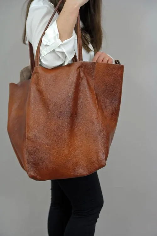 2024 Casual Over Large Women Shoulder Bags Designer Handbags Luxury Soft Pu Leather Hand Bags Big Tote Retro Lady Shopper Purses