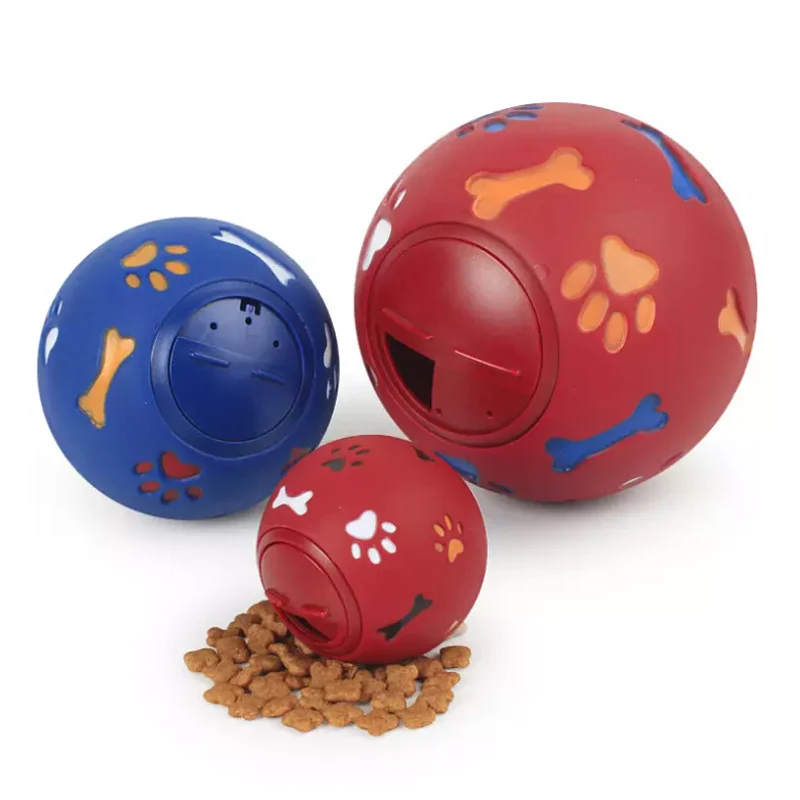 Dog Toy Rubber Ball Chew Dispenser Leakage Food Play Ball Interactive Pet Dental Teething