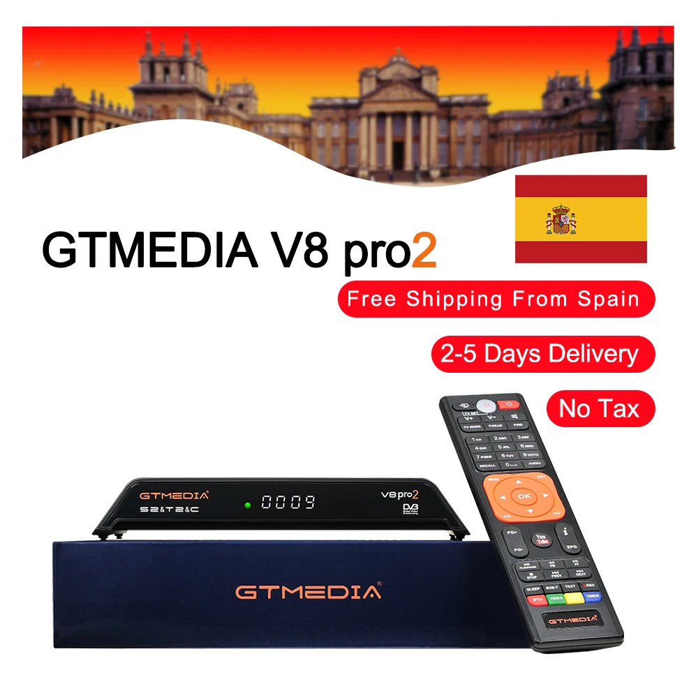 Новейший V8 pro2 приемник DVB-S2/T2/C ISDB-T спутниковый ресивер full hd Поддержка cccam ip tv m3u tv BOX v8 Золотой обновленный