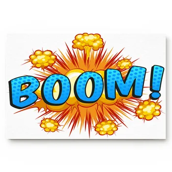

Minimalistic Comic Explosion Letters Living Room Doormat Home Environmental Protection Bathroom Door Non-slip Floor Mat