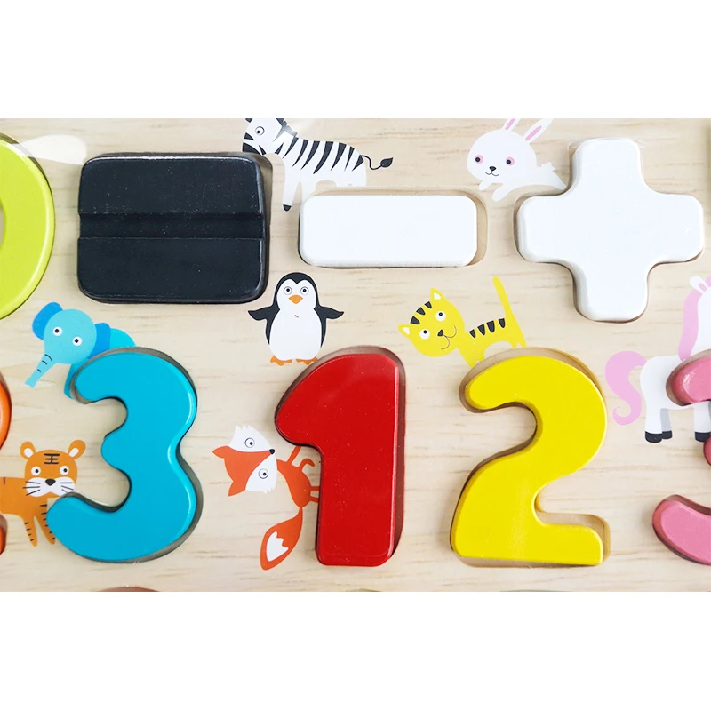 Wooden Number Puzzle Wooden Colorful Number Puzzle Jigsaw Baby Educational Toys for Kids Free Shipping
