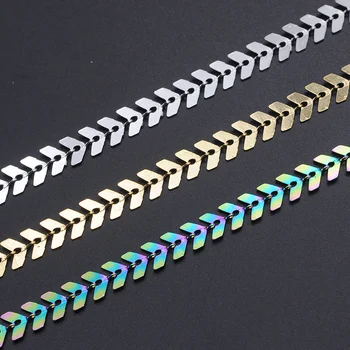 

1 Meter 7mm Width Stainless Steel Chevron Soldered Handmade Chains Wholesale