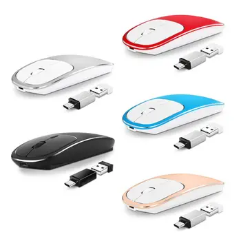 

Wireless Mouse 2.4G Silent Click Computer Mouse with USB Receiver Type-C Mini Rechargeable Business Office Home Portable Mouse