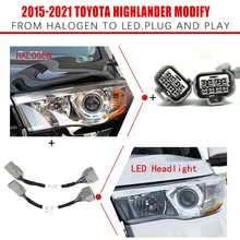 CZMOD Car Headlight Modification Upgrade Special Car Transfer Wiring Adapter Harness Cable For 2015-2021 Toyota Highlander