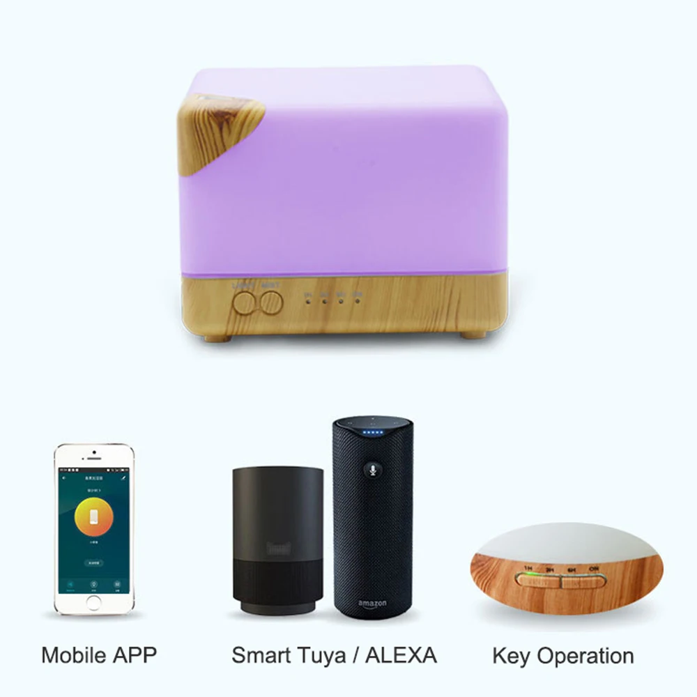 WIFI APP Smart Essential Oil Diffuser,Premium 3In1 Ultrasonic Aromatherapy Oil Vaporizer Humidifier,Timer and Auto-Off 700ml