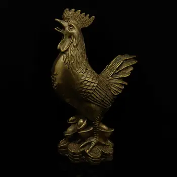 

Chinese Handmade Exquisite Brass Cock Mode Statue