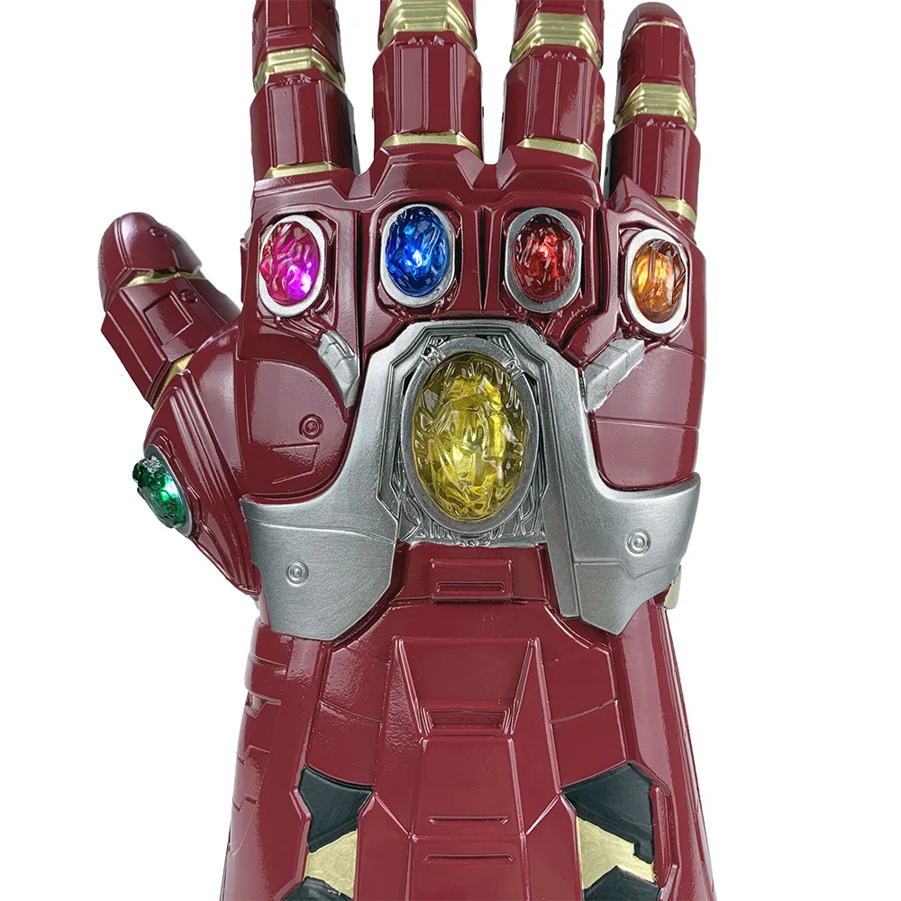 Роскошные 1:1 ПВХ светодиодный светильник Мстители Endgame Железный человек Gauntlet Thanos Infinity Gauntlet Armor Халк косплей перчатки реквизит